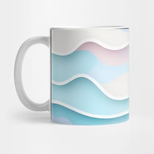 Pattern Flat Illustration Bright Isometric Pastel Colored Waves Mug